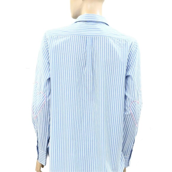 Kerri Rosenthal Mia Shirt Tunic Top Buttondown Stripe Printed Cotton S 283332 - Picture 6 of 9